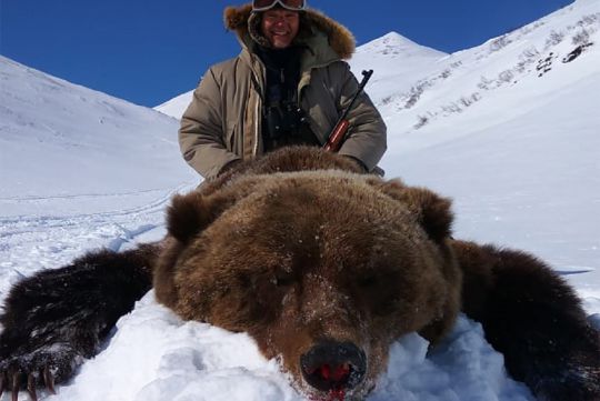 Охота на бурого медведя на Чукотке